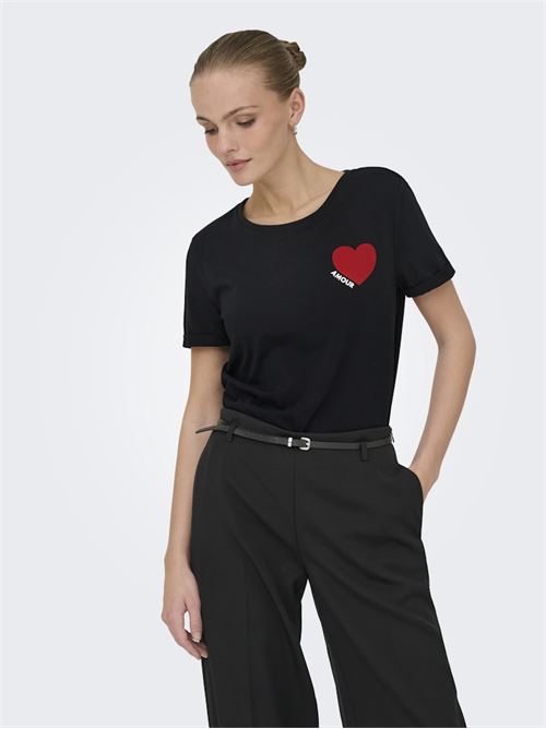  ONLY | 15366452/Black Heart barrados cherry